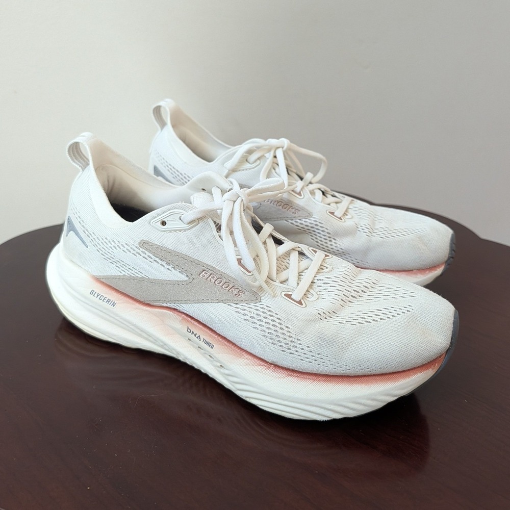 Brooks Glycerin 21 Womens Running Shoes White Peach 1204341B126 Size 11